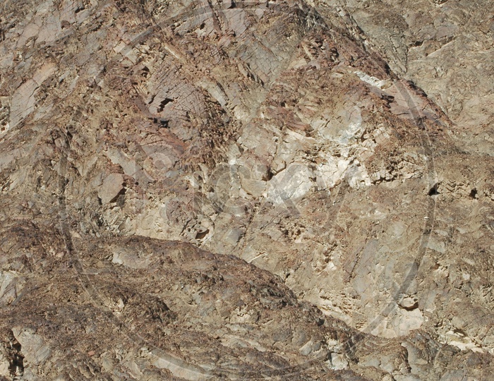 Texture Of Sedimentary Rock Hills With Closeup