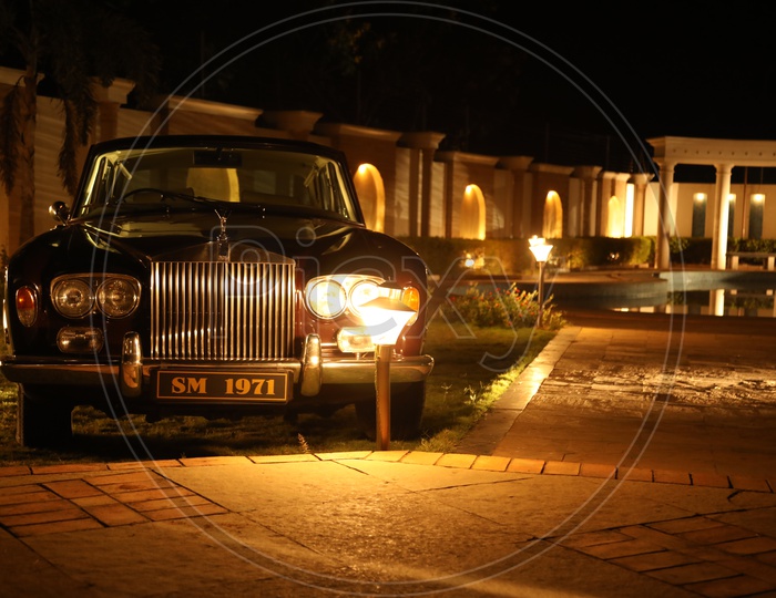 Antique Car Parked In a House Lawn