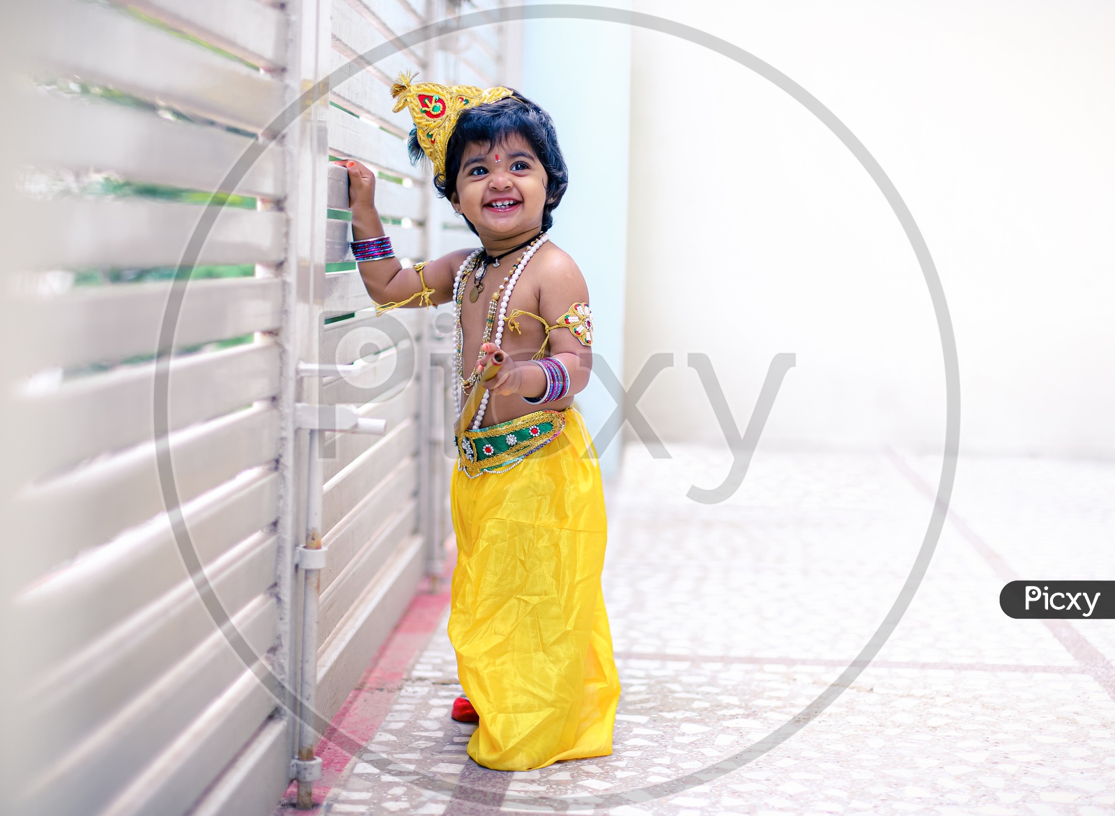Conceptual Photography. Kid Dressed up as Krishna.