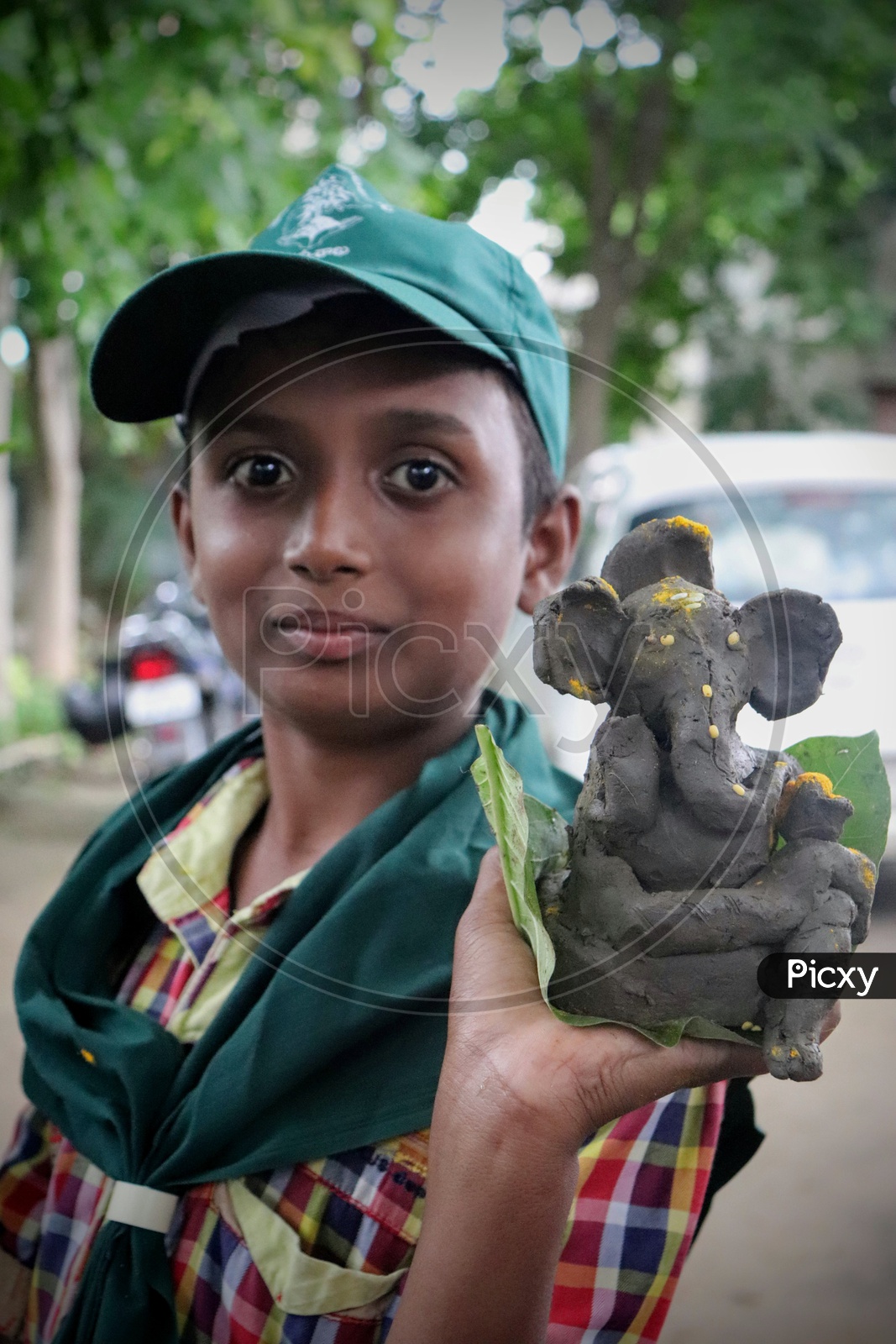 Children Making Clay Ganesha