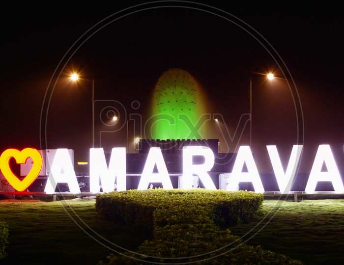 I love Amaravati  at the entrance of Varadhi