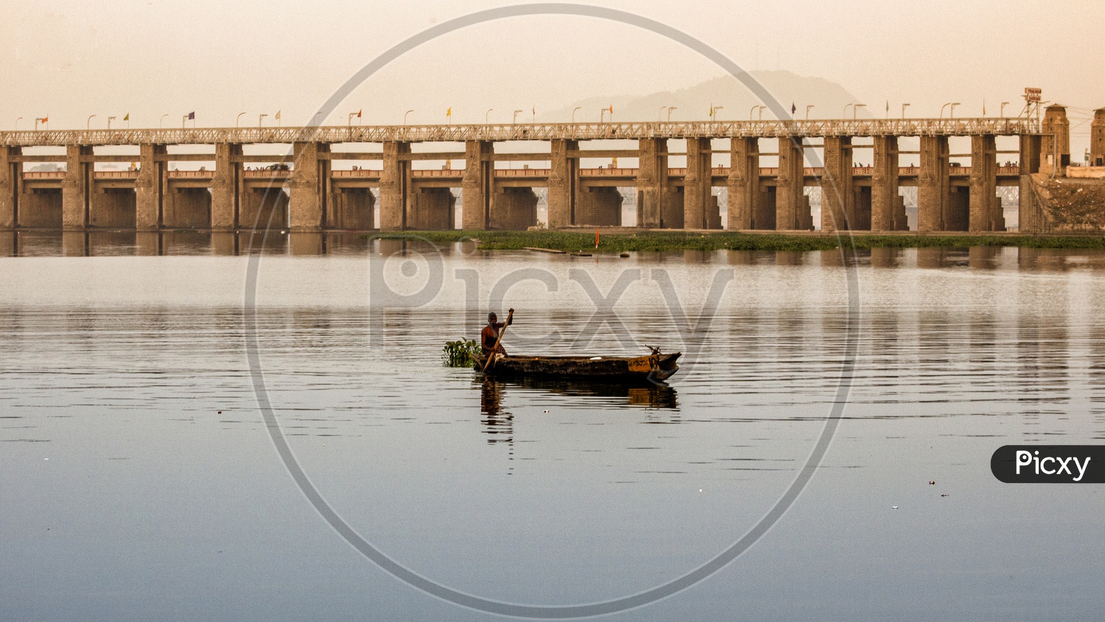 Fisherman at Prakasam Barrage.
