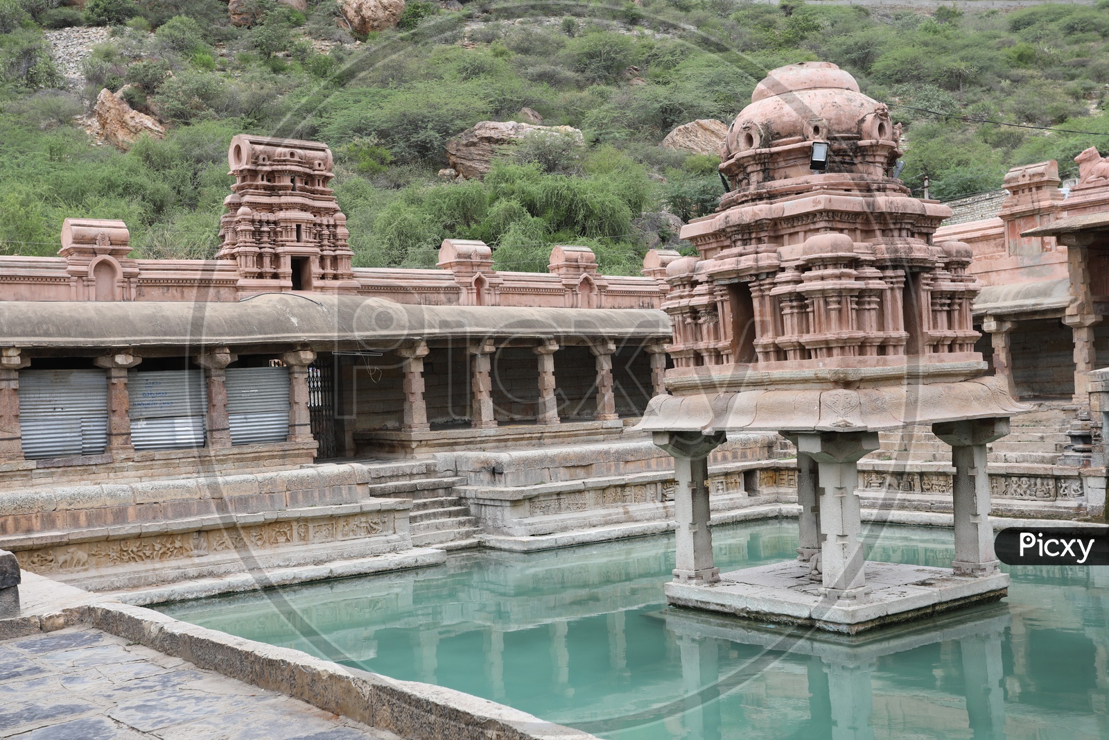 Temple Tank or Temple Pool  in Yaganti  Sri Uma Maheswara Temple
