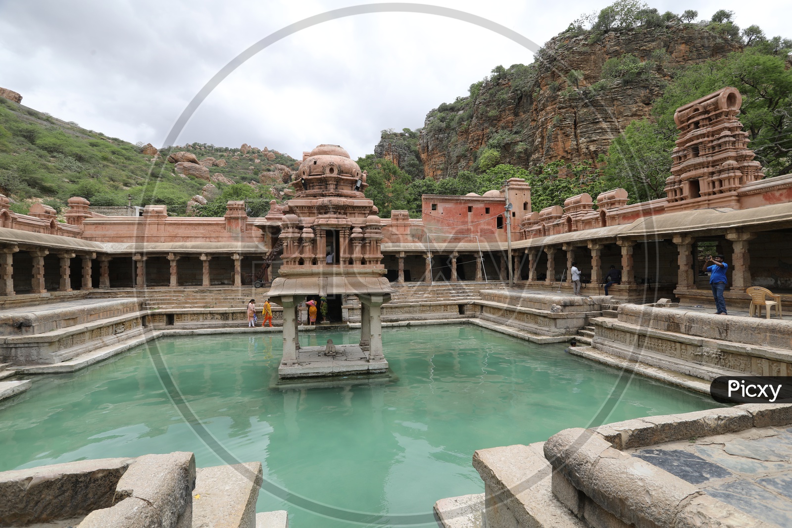 Temple Tank Or Temple Pool at Yaganti Sri Uma Maheshwara Temple