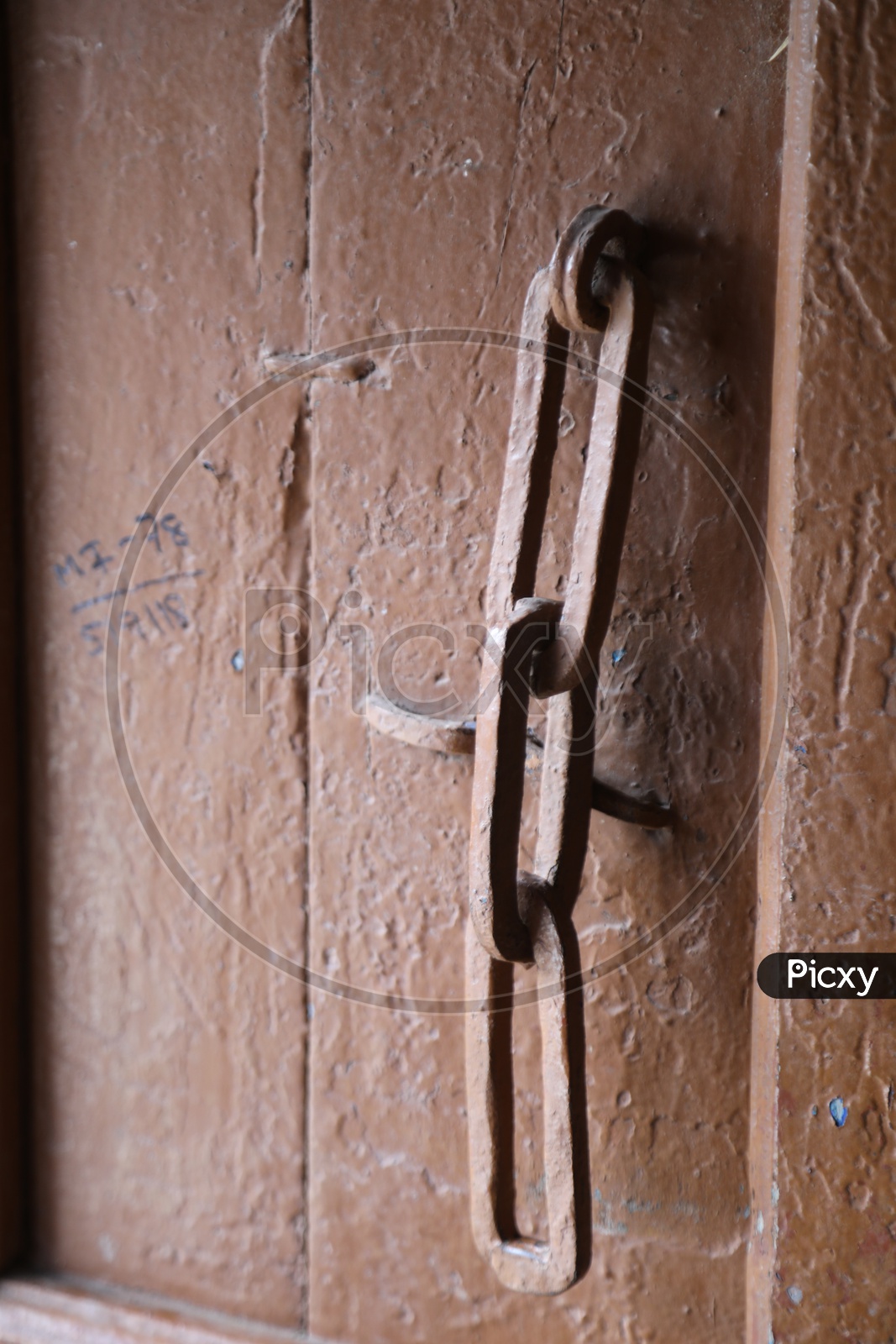 Image of Iron Leavers Or Locks of Wooden Doors In Rural Village Houses ...