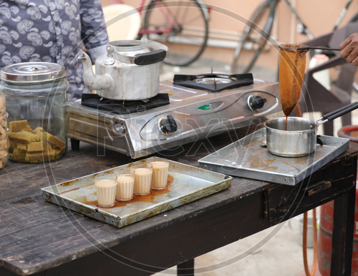 Tea Vendor Stall Or tea Stall Or Chai Shop