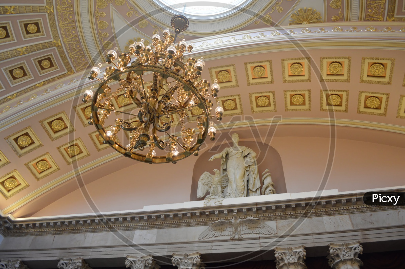 Chandelier At the US Capitol Or Capitol Building  is Home Of  United States Congress