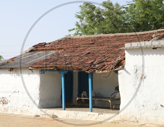 Traditional Tile Huts or Houses In Rural Villages