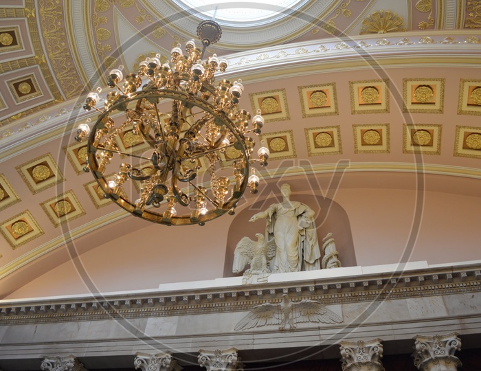 Chandelier At the US Capitol Or Capitol Building  is Home Of  United States Congress