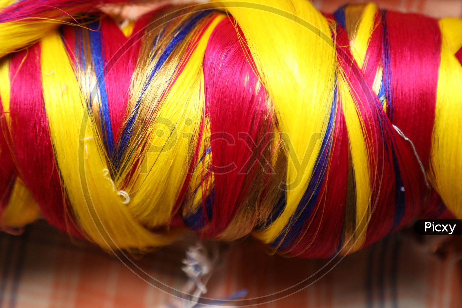 Image of Pochampally Ikkat Or Ikat or Silk Thread Roll Or Bundle ...