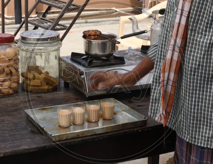 Tea Vendor Stall Or tea Stall Or Chai Shop