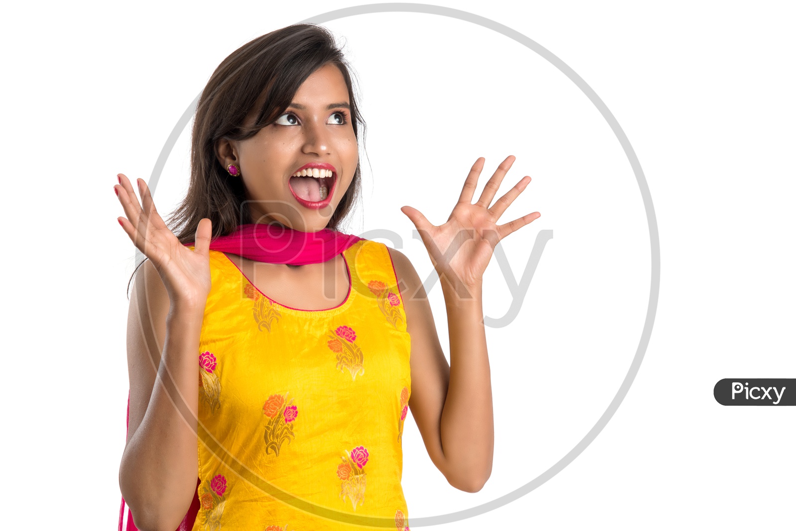 Young Indian Woman or Girl With Smiling Face And Happy Expressions On an Isolated White Background