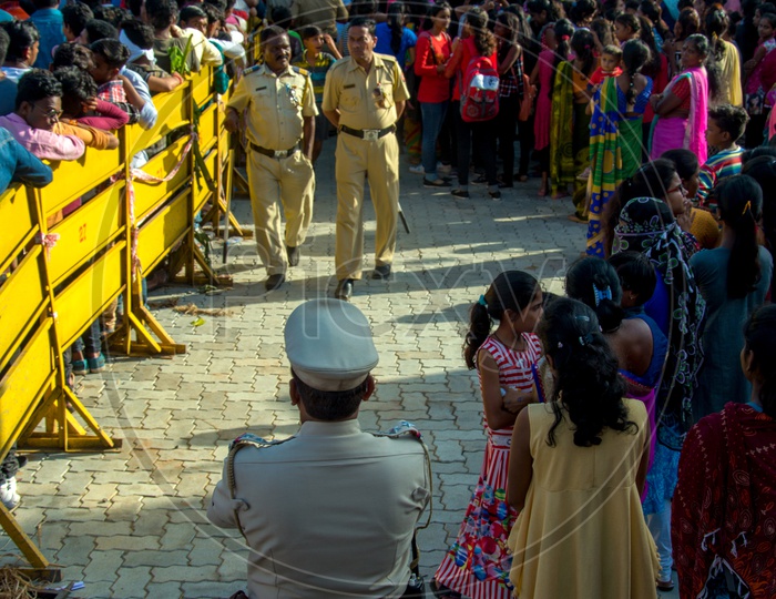 Indian Police Man or  Security Personnel At Public Events