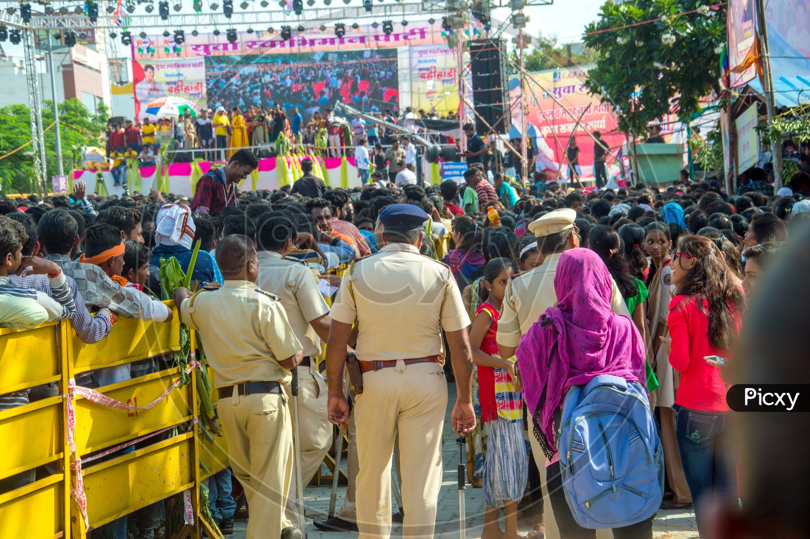 Indian Police Or Security Personnel At Public Events