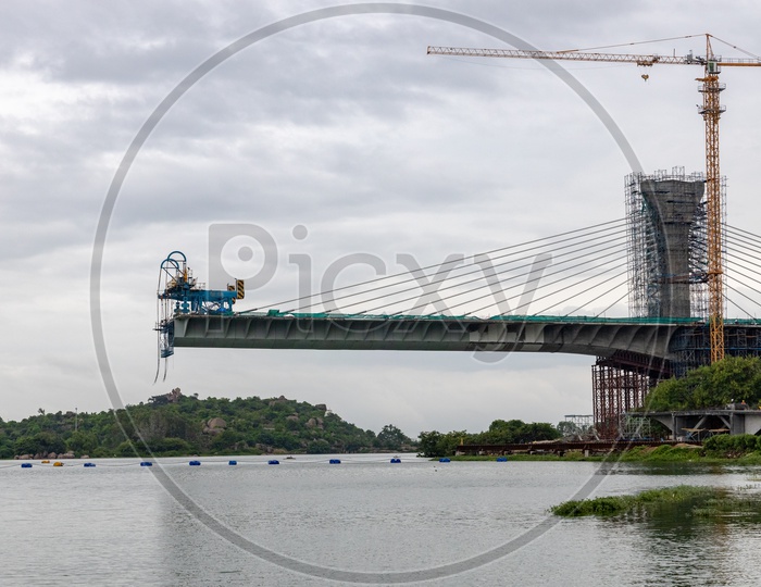 Under Construction  Cable Suspension Flyover Bridge Across Durgam Cheruvu