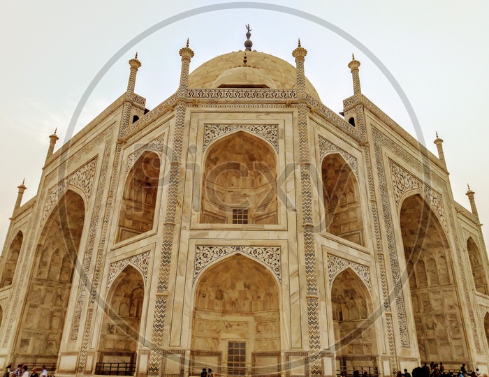 Architectural View Of Taj Mahal With Sky As Background