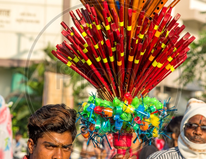 A Flute Vendor on The Streets Of India