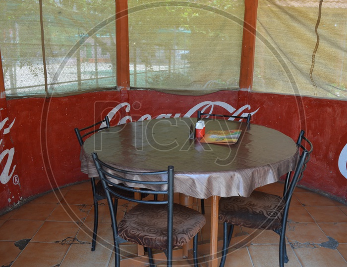 Dining Tables And Chairs In a Dhaba restaurant