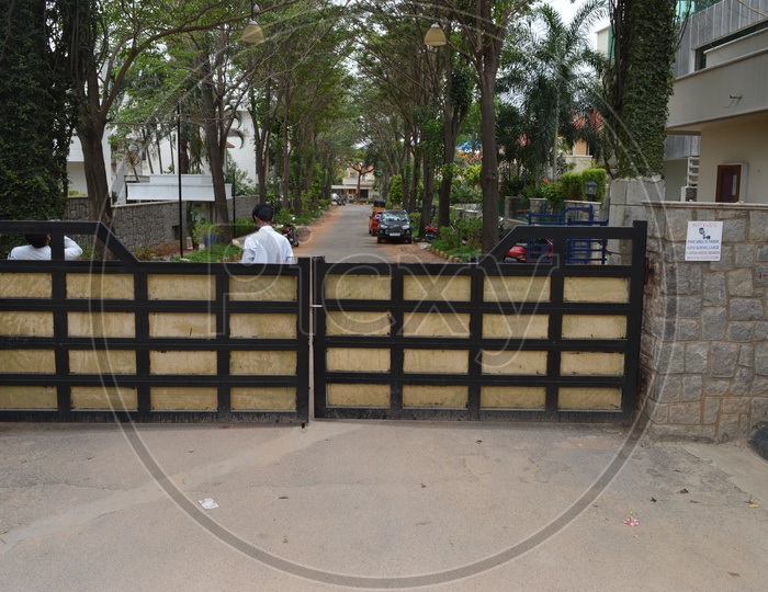 Entrance Gate to Individual Houses villas in a Residential Colony