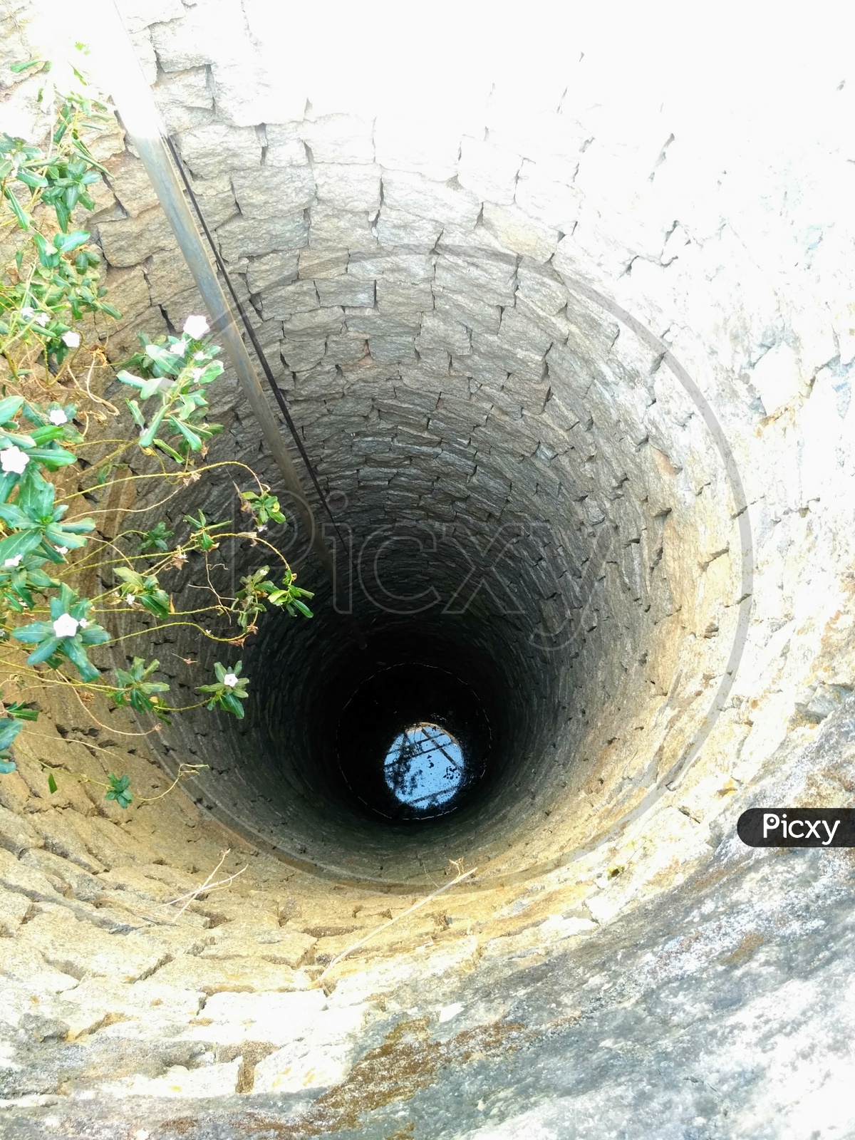 Water problem in India. Dry well.