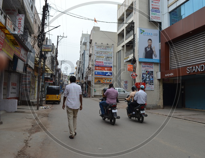 Street Of Troop Bazaar With Shops Shut Close
