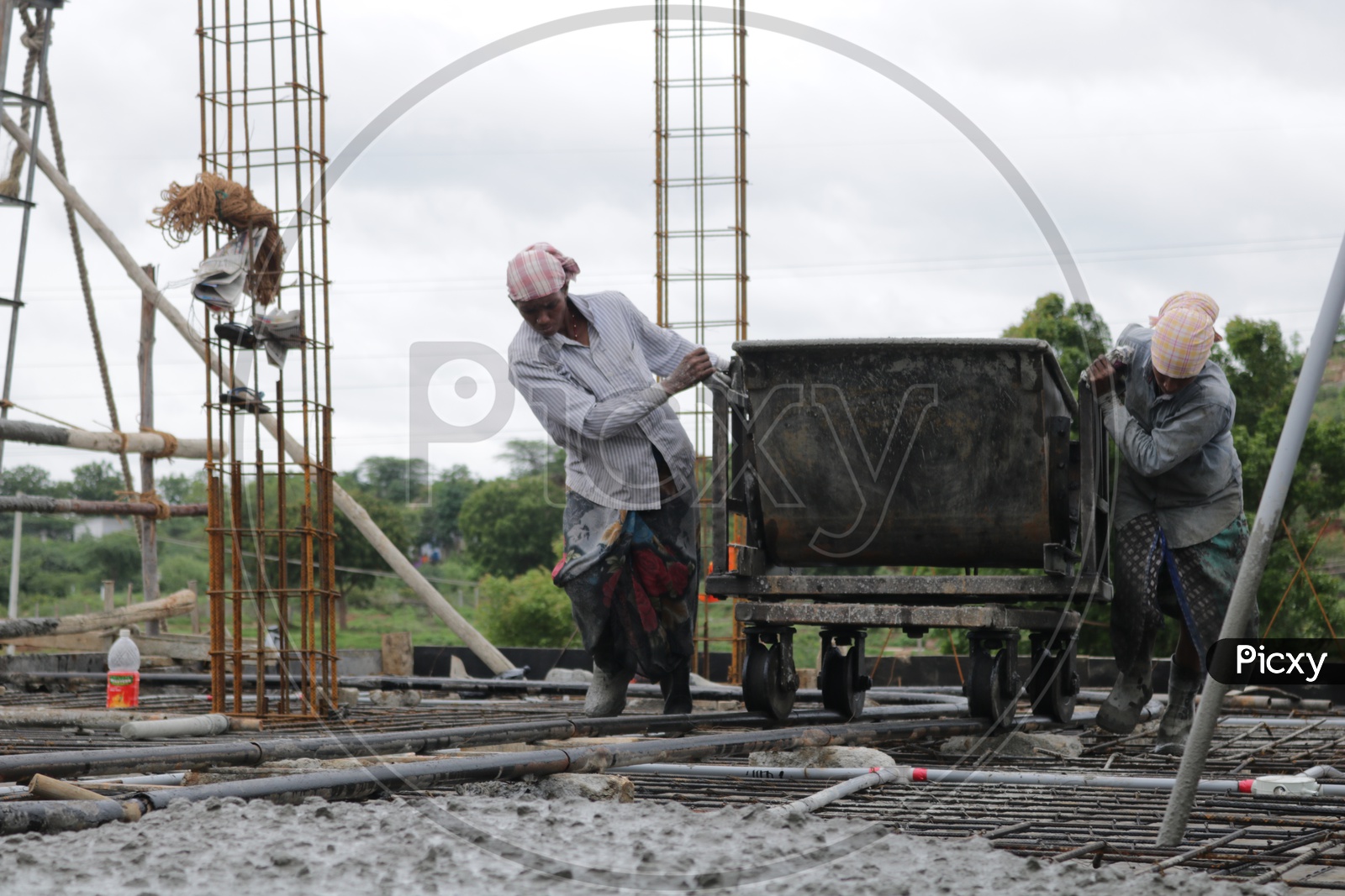 women working at construction site  Daily Labor