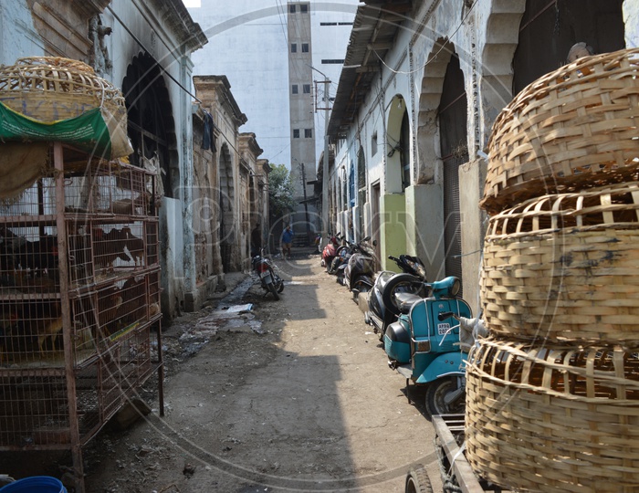 Streets In a Residential Colony With Old Buildings