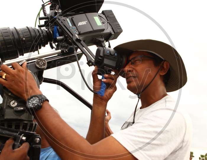 Cinematographer Working With Movie Shooting Cameras