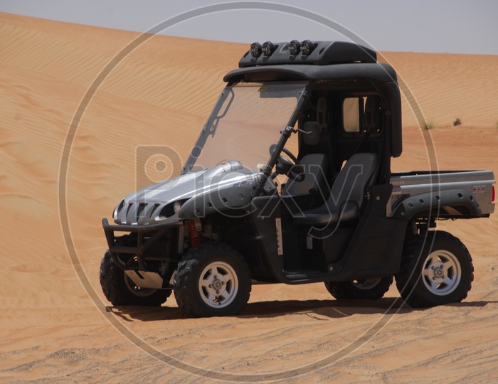Yamaha Rhino Desert Car in Sand Dunes