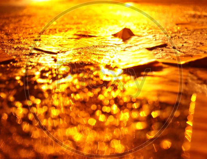 Luminous Golden Yellow Light Over A Surface