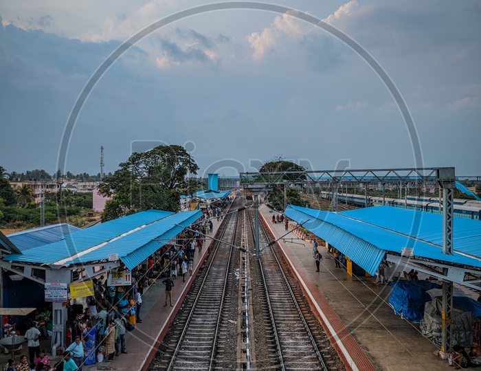 View of Nagercoil station from the the bridge