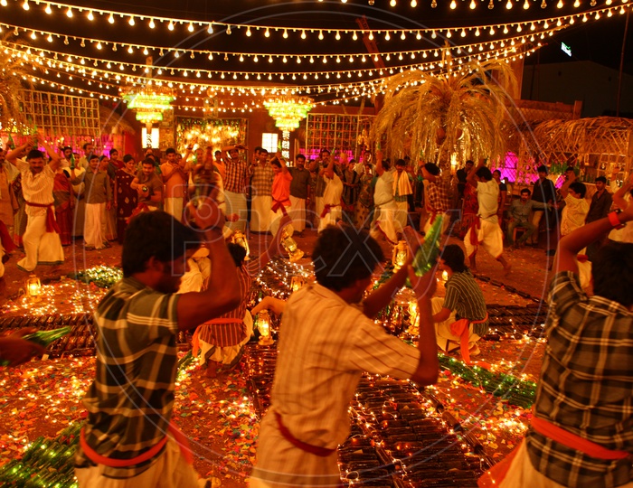 Villagers Dancing And Drinking  in a Movie Item Song
