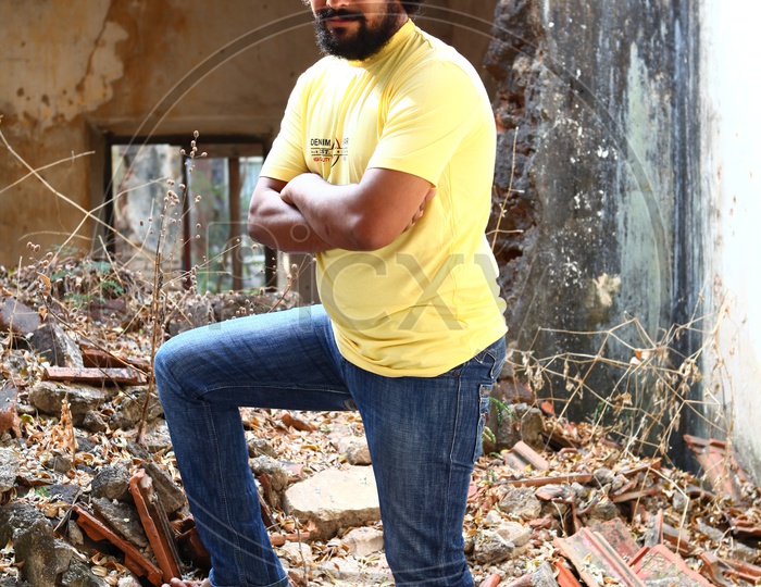 Young Indian Man With beard  and Posing