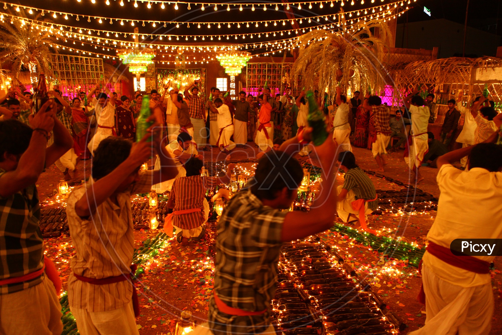 Villagers Dancing And Drinking  in a Movie Item Song