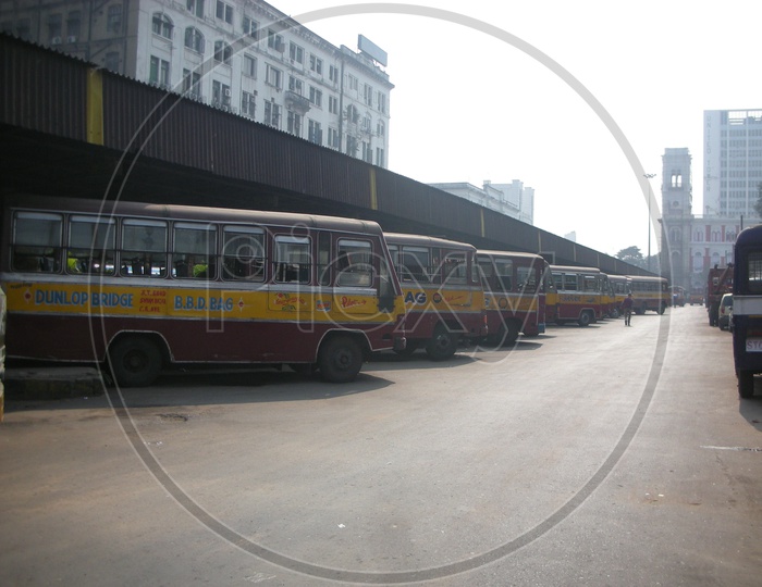 Local Buses Or City Buses in a Busstand Or Bus Stop