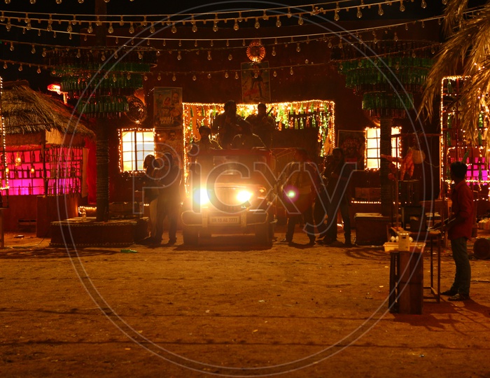 Dabha Or Village food Court Decorated With Led Lights