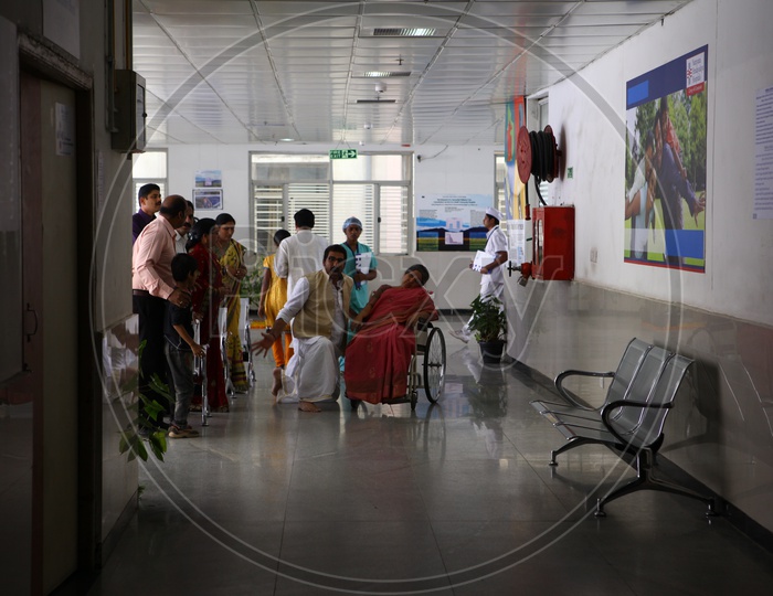 Patients in Wheel Chairs At a Hospital