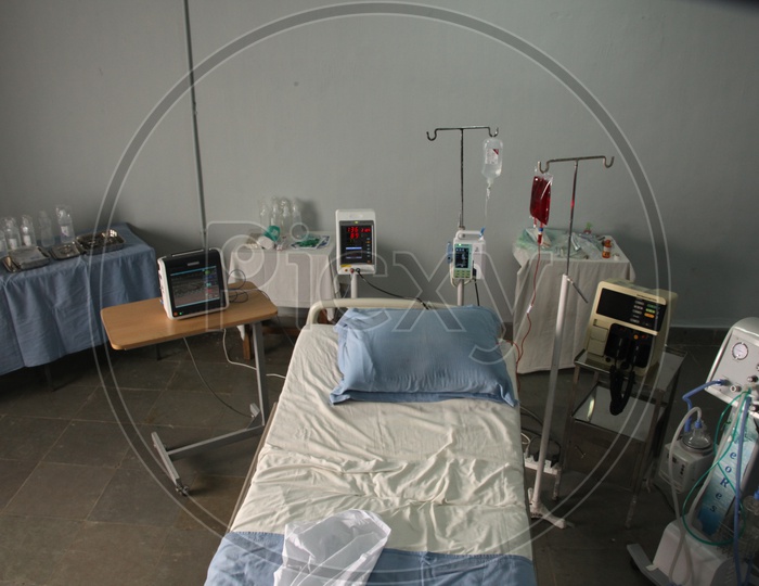 Hospital Room With a Bed