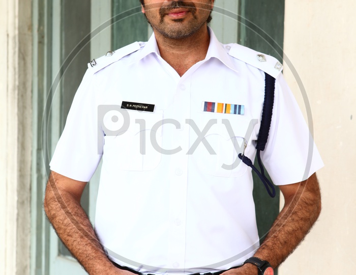 Indian Young Man In Police Uniform