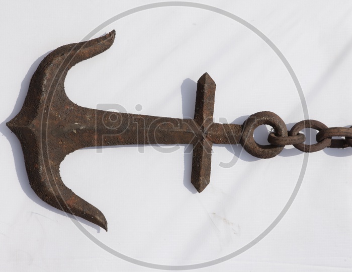 Rusted Cast Iron Anchor Closeup