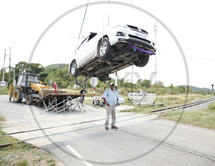 Action Sequence Stunts  With Cars For Movie Shooting