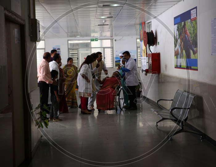 Patients in Wheel Chairs At a Hospital