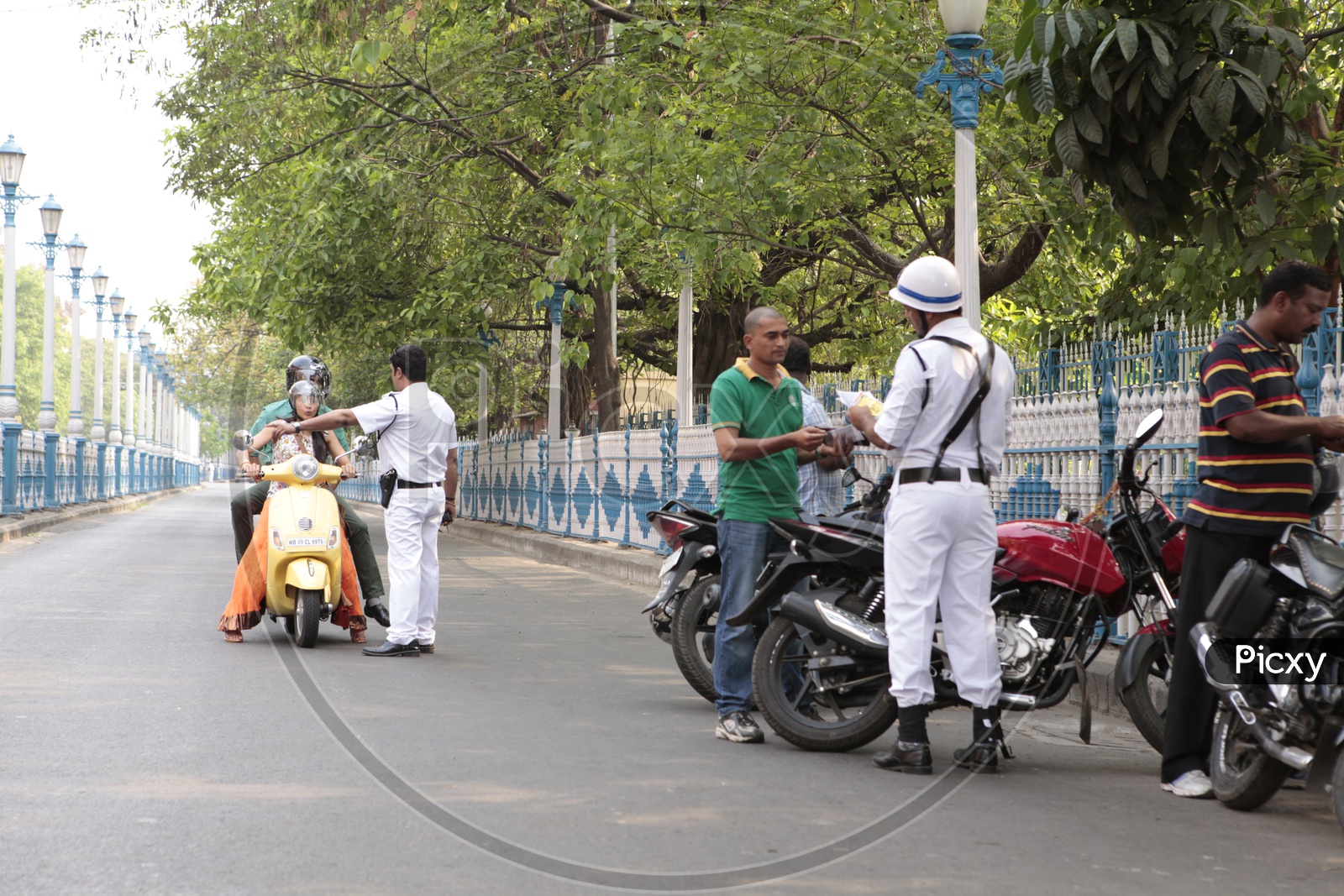 Traffic Police Checking Bike Documents and Licenses