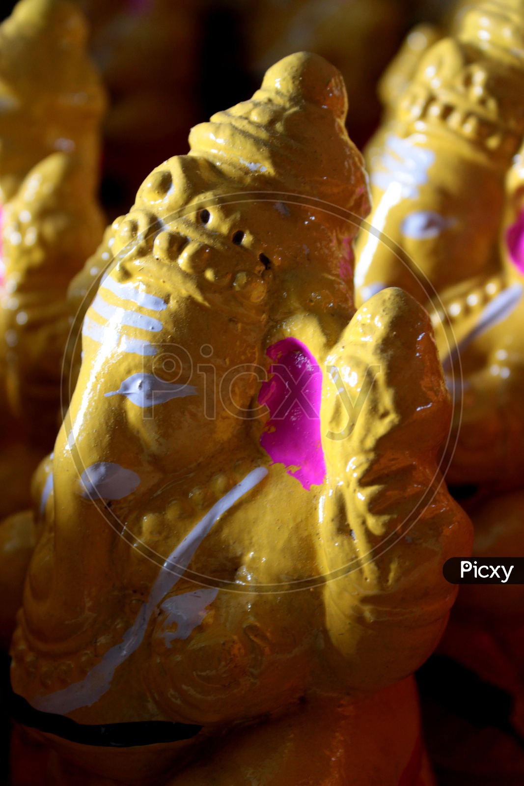Clay Idols of Lord Ganesha getting ready