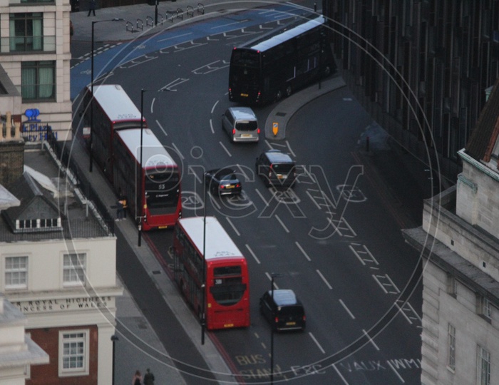 Double Decker Buses on London Roads