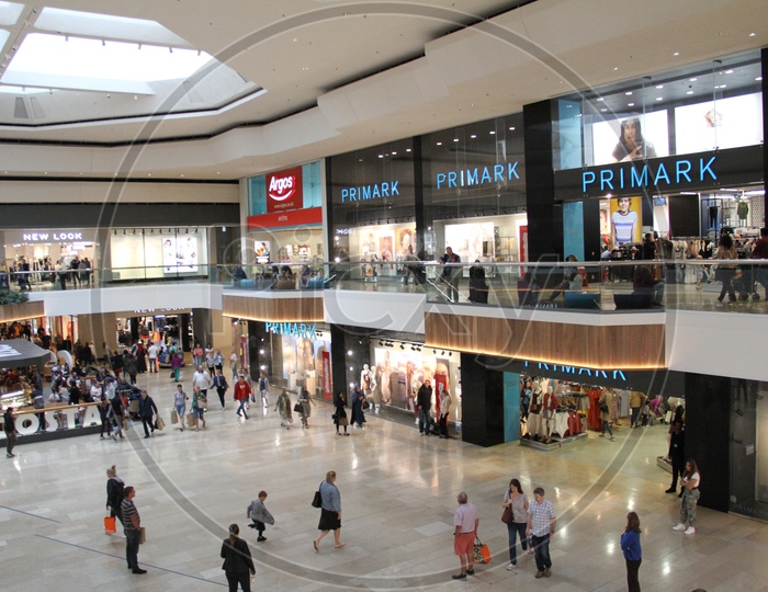 Costa Coffee Outlet and other Branded Stores in a London Shopping Mall