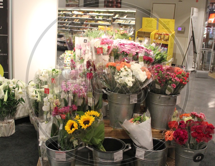 Flower Bouquets in a Shop