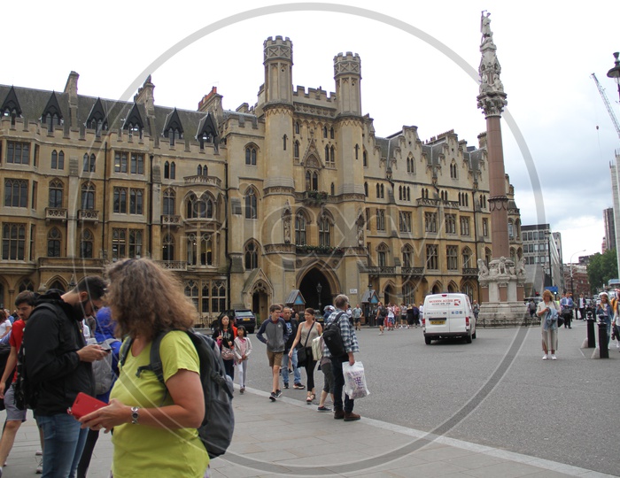 Tourists at Dean's Yard, Westminster