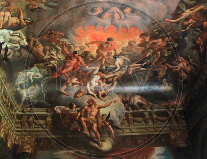 Paintings on Ceiling in Burghley House