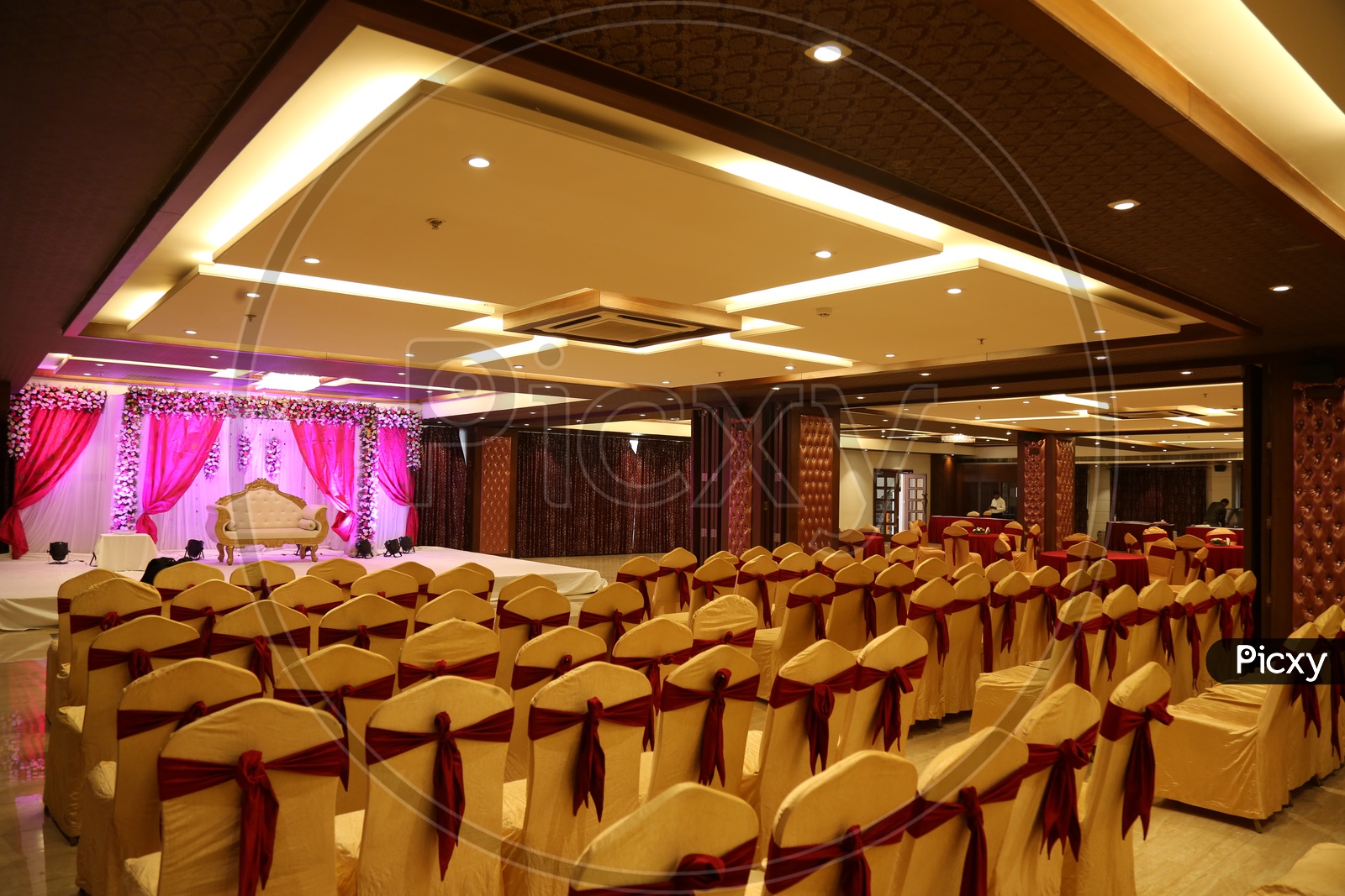 Seating arragement in a central A.C functional hall